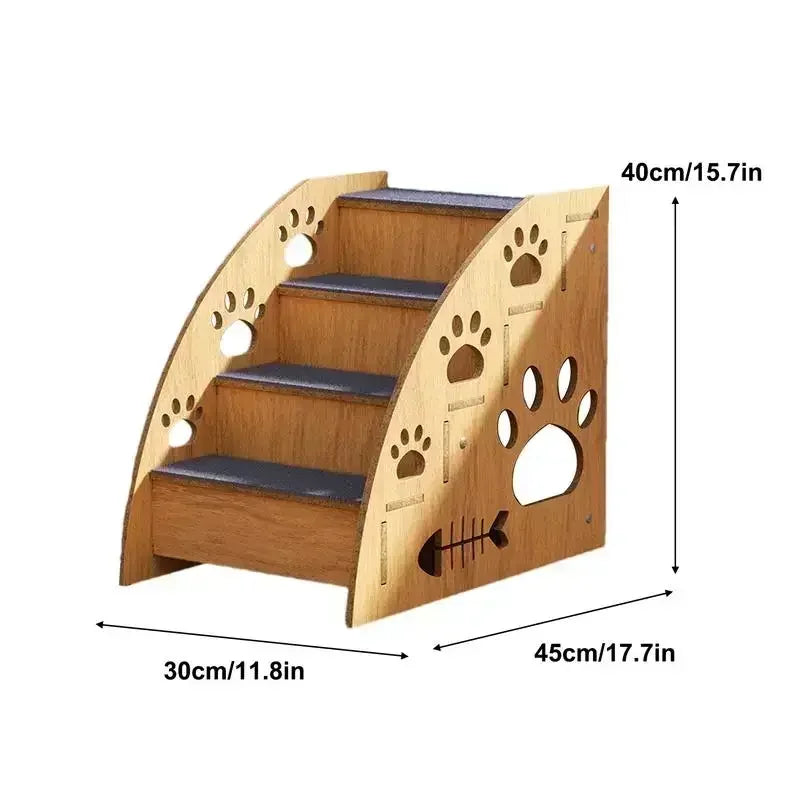 Pet Stairs for Bed Dog Steps Pet Stairs Dog Ramp High Bed Climbing Dog Bed Steps Non-Slip Wooden Dog Stairs For