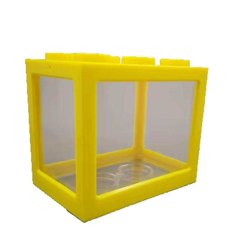 7 Color Mini Aquarium Betta Fishbowl Creative Combinable Ecological Small Fish Tank Crawler Box DIY Aquarium Micro Landscape