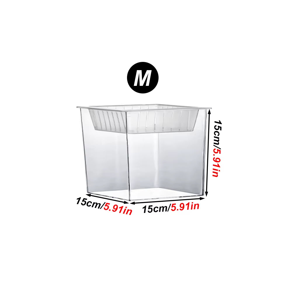 Desktop Aquarium Square Fish Bowl with Plant Holder Mini Eco Fish Tank Table Aquascaping Set for Office Home Decor Hydroponics