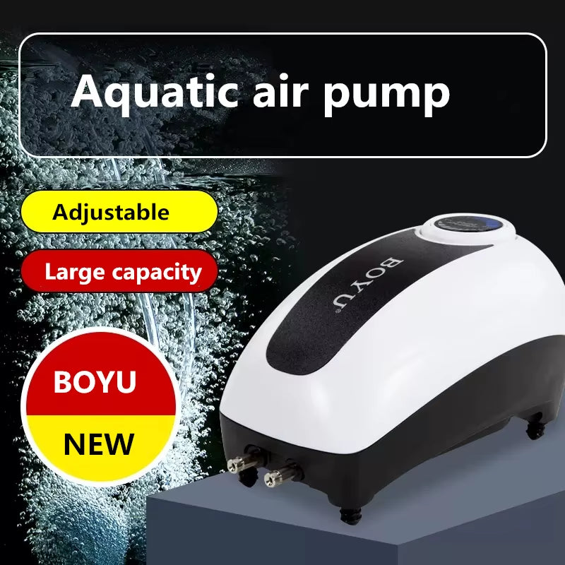 BOYU High Power Fish Tank Oxygen Air Pump Fish Aquarium Air Compressor Adjustable Air Flow Oxygen Pump for Fish 220V-240V