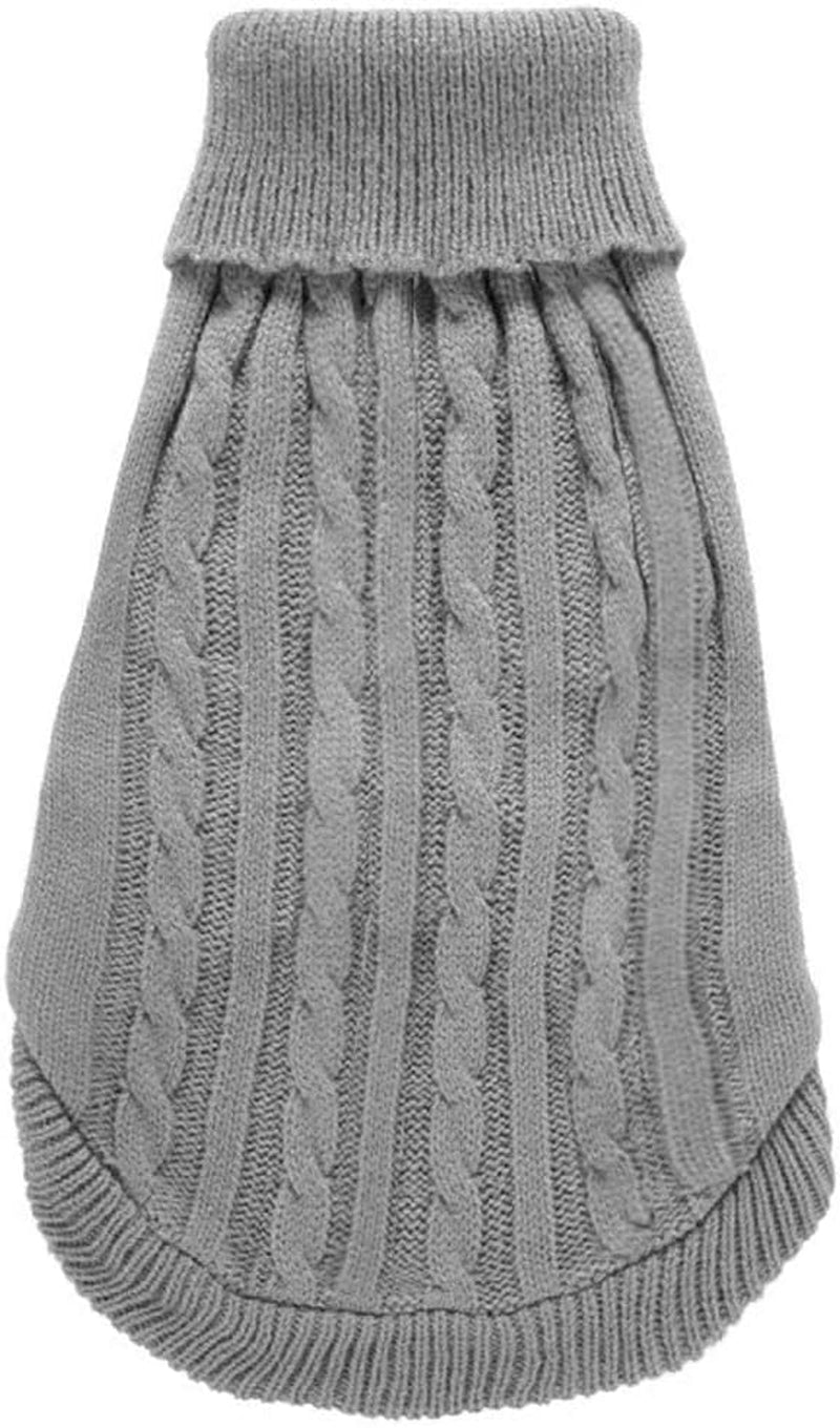 Small Dog Sweaters Knitted Pet Cat Sweater Warm Dog Sweatshirt Dog Winter Clothes Kitten Puppy Sweater (Medium, Grey)