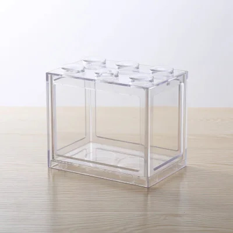 7 Color Mini Aquarium Betta Fishbowl Creative Combinable Ecological Small Fish Tank Crawler Box DIY Aquarium Micro Landscape