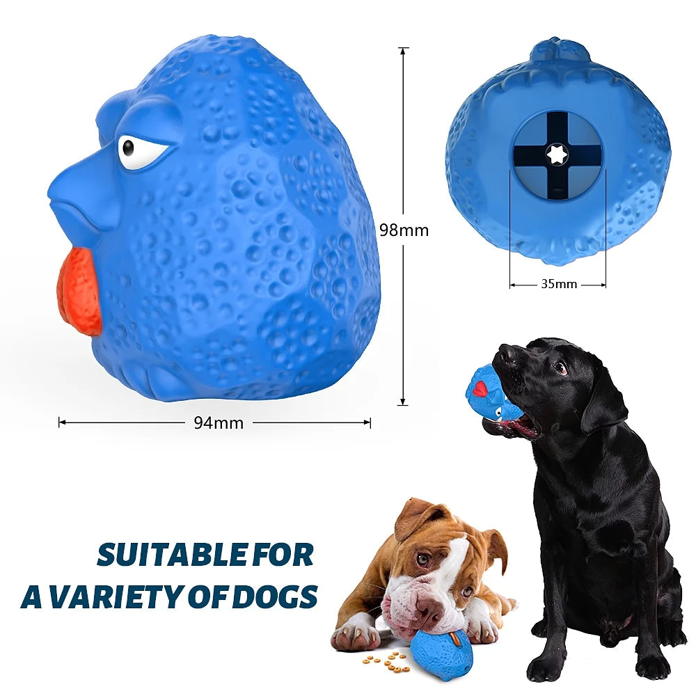 Rubber Dog Chew Toys,Treat Food Dispensing Dog Toys for Teeth Cleaning, Interactive Puzzle Dog Toys for Small Medium Large Dogs Blue