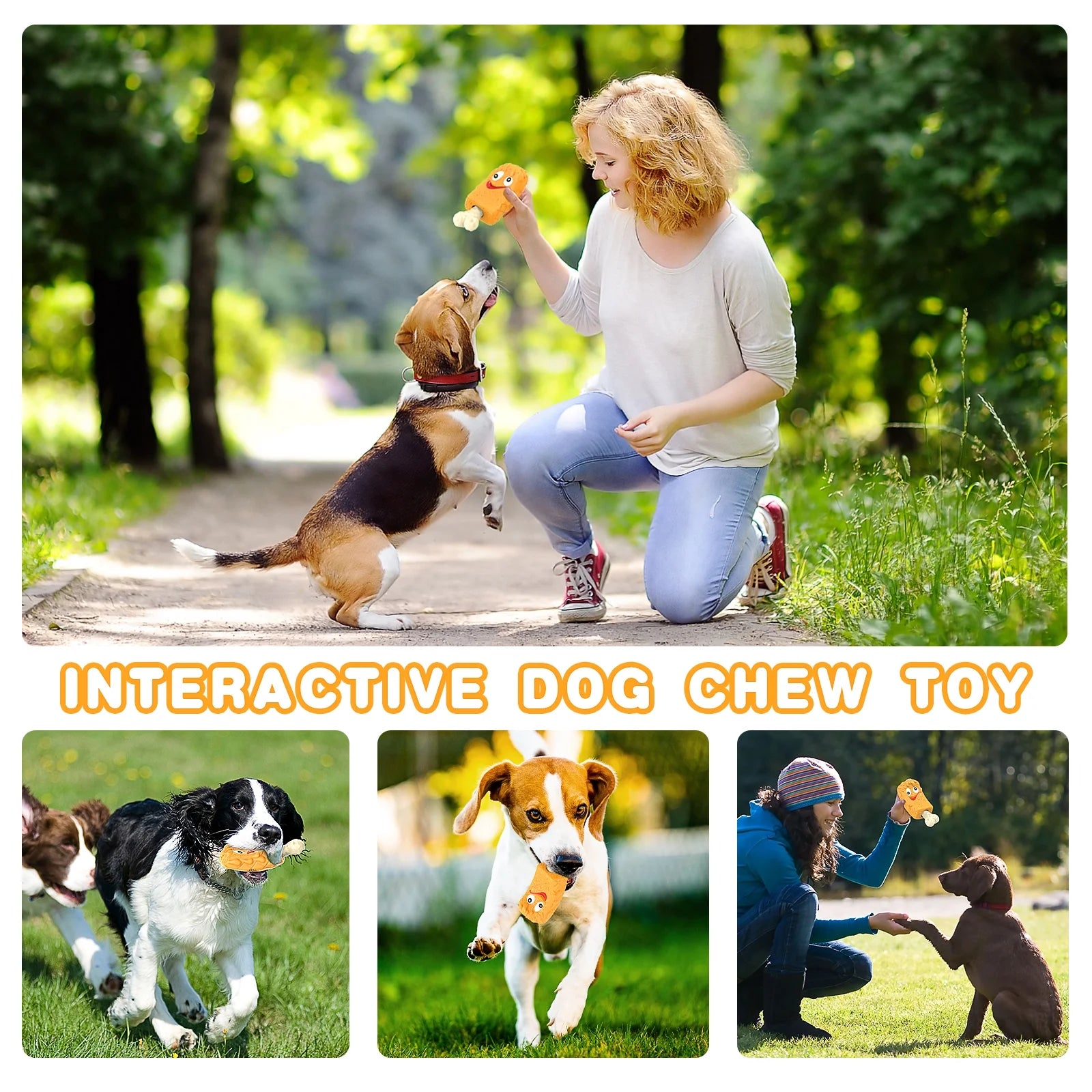 Dog Toys for Aggressive Chewers, Dog Chew Toys, Treat Dispensing Dog Puzzle Toys - Yellow