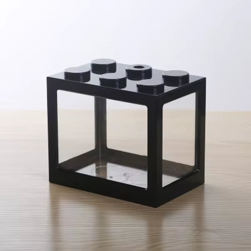 7 Color Mini Aquarium Betta Fishbowl Creative Combinable Ecological Small Fish Tank Crawler Box DIY Aquarium Micro Landscape