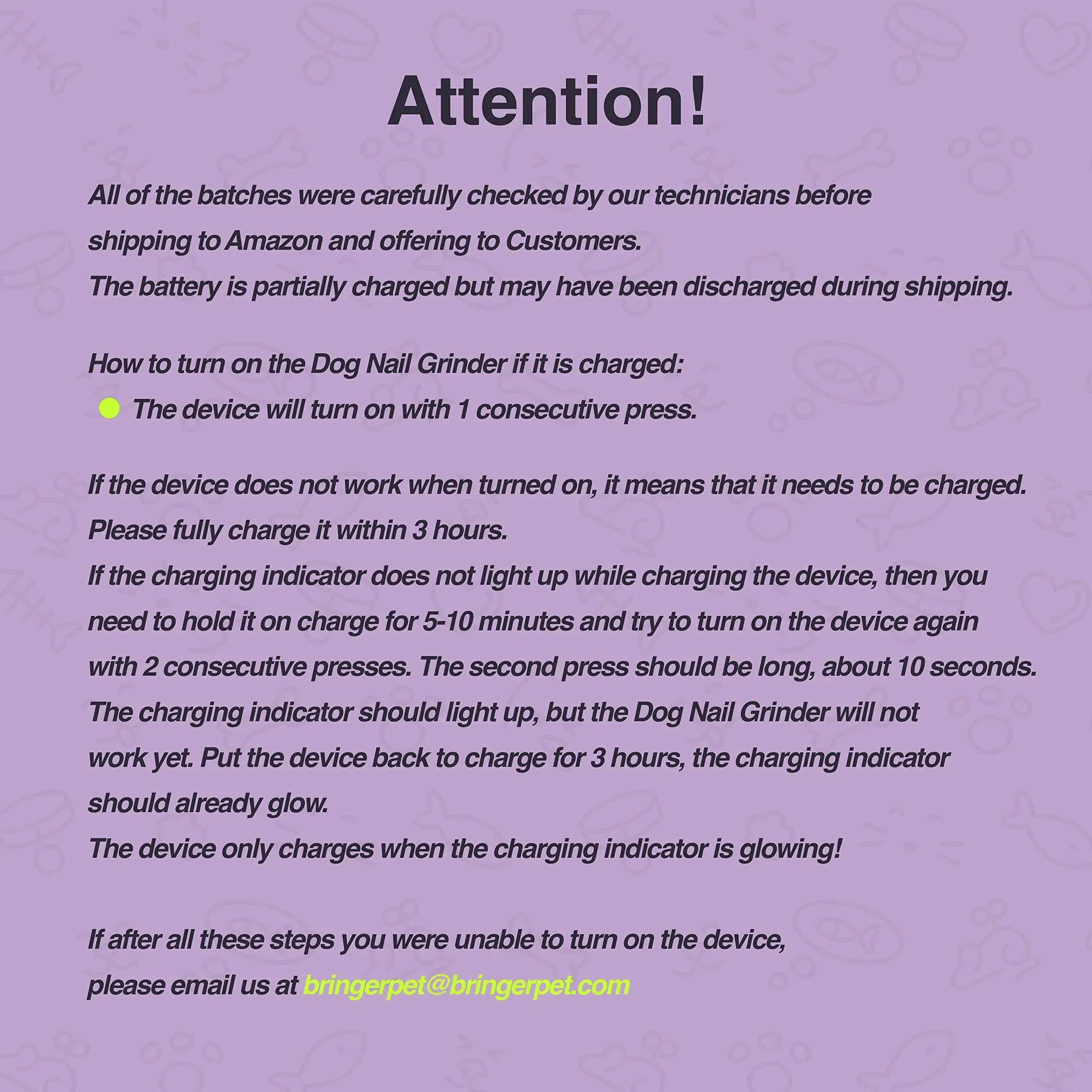 Dog Nail Grinder Blue Low Noise Vibration 3 Speed with USB for All Dog or Cat Sizes