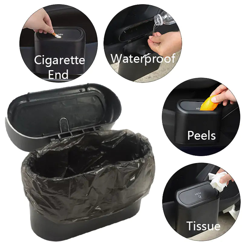 Car Trash Can with Lid, Made from durable plastic, this car trash can is built to withstand daily use...